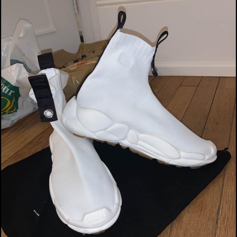 MUST GO Only worn once! Versus Versace white sock shoes.